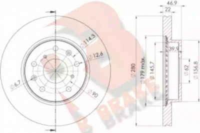 R BRAKE 78rbd26041 -  Тормозной диск